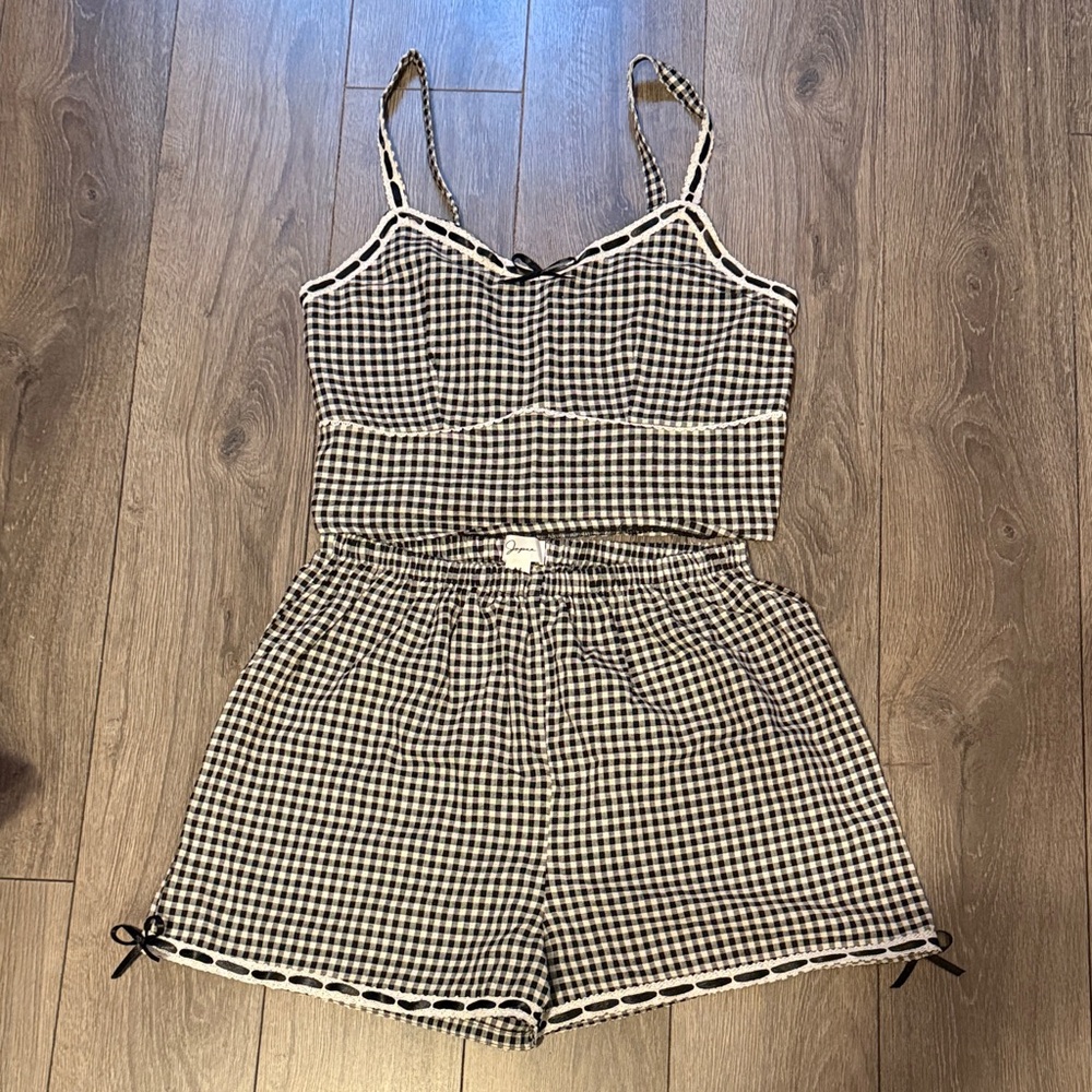 Black and White Gingham Pajama Set